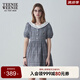 Teenie Weenie小熊女裝簡(jiǎn)約夏季娃娃領(lǐng)學(xué)院格紋連衣裙蓬蓬裙時(shí)尚女