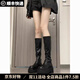 回力四季彈力長(cháng)筒瘦瘦靴子女款增高厚底長(cháng)靴女2025新款秋冬季高筒騎士靴 黑色（升級專(zhuān)柜品質(zhì)） 37