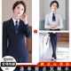 櫻芭妮西裝外套女職業(yè)裝套裝春秋季修身新款OL商務(wù)面試工作服正裝小西服 藏藍西裝+白襯衫+藍褲子 2XL （建議120-129斤）