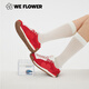 WE FLOWER紅色流浪鞋男女百搭夏季網(wǎng)面戶(hù)外旅游德迅鞋運動(dòng)休閑板鞋 櫻桃紅 39