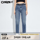ONLY夏季百搭男友風(fēng)高腰九分哈倫牛仔褲女|124149039 J33 復(fù)古350牛仔洗水 S 160/64A