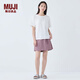 無印良品（MUJI）女式OBP再生尼龍裙褲褲子女款 短褲 休閑褲女裝25年夏季BE15CC5S 煙熏粉色 L （165/70A）