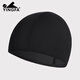 英發(fā)（YINGFA） 布泳帽男女士?jì)和孢m布料游泳帽 多色護耳不勒頭單層氨綸布泳帽 黑色