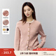 茵曼（INMAN）章若楠同款復(fù)古老錢風(fēng)女裝開衫毛衣2025春夏季新品通勤感針織衫 淺粉色 M