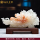 鉑悅璽熙天然玉石白菜擺件家居招財(cái)玄關(guān)酒柜客廳老板辦公室擺件送開業(yè)禮物 BC2紅花冰玉（長32*高21cm）