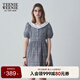 Teenie Weenie小熊女裝簡(jiǎn)約夏季娃娃領(lǐng)學(xué)院格紋連衣裙蓬蓬裙時(shí)尚女