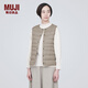 無(wú)印良品（MUJI）女式 輕量羽絨便攜式 背心 馬甲馬夾女款冬季內(nèi)膽保暖女裝 淺米色 L (165/88A)