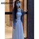 AIGOUGRT連衣裙女早秋新款女士衣服慵懶風(fēng)韓系休閑套裝裙子女2025年新款 吊帶+開(kāi)衫+裙子 L