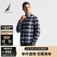 諾帝卡（NAUTICA）【商場(chǎng)同款】男裝春夏新款柔軟舒適法蘭絨格子襯衫男WO4404-N 藏青4NV L