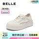 百麗（Belle）透氣網(wǎng)小白鞋女2025夏新商場同款厚底增高休閑鞋D8X1DBM5 米色 37