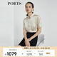 PORTS寶姿 商場(chǎng)同款新品女裝氣質(zhì)光面短袖襯衫LL8B125GWP001 沙駝色 L (8)