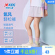 特步（XTEP）兒童童裝女童透氣速干側(cè)拼花布梭織五分褲 霧紗紫 150