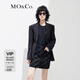 MO&Co.時(shí)裝廓形寬肩收腰西裝外套休閑小個(gè)子上衣女 黑色 M/165