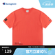 Champion冠軍全棉T恤短袖女新款夏日多巴胺趣味字母刺繡純色 玫紅色 S