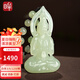 印象眸和田玉吊墜觀音淺青白玉觀世音菩薩掛件圓珠項(xiàng)鏈  淺青玉款