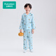 全棉時(shí)代兒童雙層紗布家居套裝 藍底農場(chǎng)采摘130