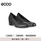 愛步（ECCO）女鞋淺口單鞋正裝粗跟高跟鞋209903 01001黑色 37 七夕情人節(jié)禮物