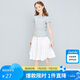 笛莎女童短袖T恤22夏兒童夏裝基礎(chǔ)百搭休閑上衣B32220408蘭條紋130