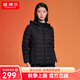 坦博爾科技面料輕薄短款中老年羽絨服女可脫卸帽寬松保暖外套TD236256 黑色 170/92A