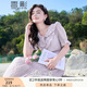 香影紫色連衣裙女2025夏裝新款海邊度假高腰泡泡袖萊賽爾天絲裙子 紫色 M