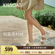 KISSCAT接吻貓【錢幣】厚底沙灘涼拖25夏新增高魔術(shù)貼運動涼鞋女 白色 -羊皮 37