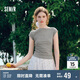 森馬（Semir）短袖T恤女短款純色顯瘦2025夏緊身一字領上衣小性感107425100091