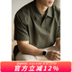 牧唯美式速干簡約泡泡紗短袖polo衫男士2025春夏寬松休閑高級翻領體恤 軍綠色 L [建議115-130斤]