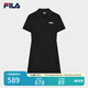 FILA 斐樂官方女子針織連衣裙時(shí)尚修身POLO領(lǐng)短袖裙子 正黑色-BK L (170) 88A