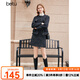 百圖betu女裝秋冬新款半身裙ins風(fēng)時(shí)髦小香風(fēng)短裙A型裙女2310T74 黑色 M