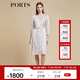 PORTS寶姿商場同款早春新品女裝交織光影印花連衣裙LD8D050PPT017 亞麻淺金印花 M (6)