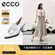 愛步（ECCO）高跟鞋女 優(yōu)雅流蘇深口牛皮粗跟正裝單鞋女  雕塑奢華222663 亮白色22266301002 37