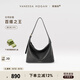 VANESSA HOGAN【張雅欽同款】VH女包欣冉hobo包頭層植鞣牛皮斜挎單肩包七夕禮物 耀石黑-中號+綠野仙蹤禮盒