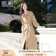 香影卡其色風(fēng)衣女中長款2025春秋季新款英倫風(fēng)休閑雙排扣翻領(lǐng)外套 卡其色 S