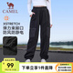 駱駝運(yùn)動(dòng)搖粒絨加絨褲女針織寬松衛(wèi)褲戶(hù)外保暖長(zhǎng)褲 J24CAVR665，幻影黑，女 L