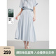 ELLE法式通勤風(fēng)半身裙女2025夏季新款萊賽爾天絲簡(jiǎn)約時(shí)尚傘裙長(zhǎng)裙 藍(lán)色 L