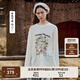 Teenie Weenie小熊長袖T恤女2025年夏季新款甜美清新田園印花T恤打底衫女 象牙白 S