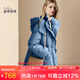 迪菲麗格冬季藍色中長款羽絨服女2024新款氣質(zhì)休閑加厚保暖面包服 圖片色 M