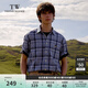 Teenie Weenie Men小熊男裝襯衫2025春夏新款清新簡(jiǎn)約休閑學(xué)院格紋短袖 藍(lán)色 XL