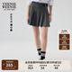 Teenie Weenie小熊春季格紋百褶短裙學院風休閑半身裙灰色半裙女裝 灰色 S (160)