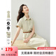 梵希蔓休閑通勤連衣裙女2025年夏新款Polo領收腰顯瘦襯衫純棉裙子 M7075 豆綠色 L
