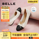 百麗（Belle）小香風(fēng)平跟單鞋女商場(chǎng)同款蝴蝶結(jié)媽媽淺口鞋Z8R1DAQ4預(yù)售 米白 37 (235mm)