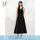 玖姿·安娜蔻三宅風優(yōu)雅通勤風琴壓褶傘裙半身裙女2025夏季新款 素黑 S
