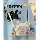 沫子日系少女心兒童小包包百搭小清新斜挎包女可愛透明吧唧痛包手機(jī)包 米白色+毛絨掛件