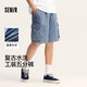 森馬（Semir）【褲裝品類日福袋】休閑中褲男女運(yùn)動(dòng)短褲夏季寬松五分褲時(shí)尚褲子 男-B款牛仔中藍(lán) 【復(fù)古工裝風(fēng)】 M