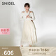 SNIDEL2025春夏新品百搭高腰提花雪紡蛋糕裙百褶半身裙SWFS251197 淺米色 M （1）