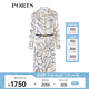 PORTS寶姿春夏新品女裝長袖長連衣裙LM8D192MPT018 米白色印花 L (8)
