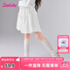 笛莎（DEESHA）童裝兒童女童休閑褲子2025夏季新款中大童甜美花苞短褲 本白 130