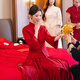 泰勒馬丁新中式旗袍訂婚禮服女2025新款婚紗新娘主紗高檔敬酒服秀禾服婚服 丹繡呈祥 S