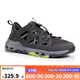 迪卡儂（DECATHLON）男士夏季徒步鞋透氣涼鞋黑灰色41-4551461