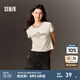 森馬（Semir）迪士尼IP|短袖t恤女短款修身米奇印花2025夏裝新款撞色圓領(lǐng)套頭衫 咖色調(diào)00355 M